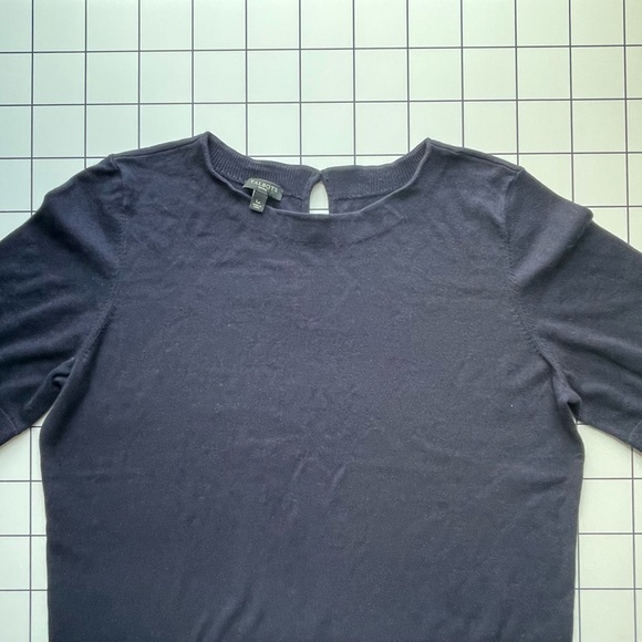 Talbots Petites navy short sleeve sweater tee- Large Petite - Picture 7 of 8